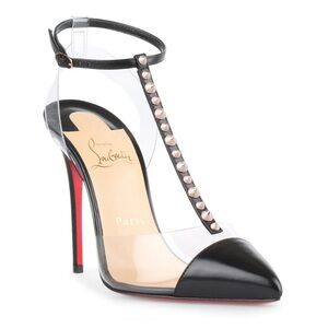 Christian Louboutin Nosy Spikes 100 Kid/PVC black/rose gold size 40